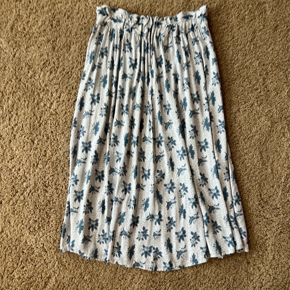 Floral Blue and White Skirt